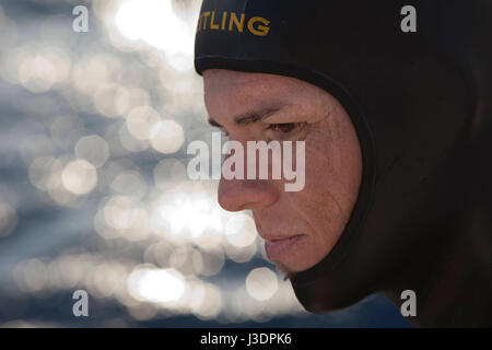 Freediving world record holder Herbert Nitsch at the training camp on Santorini, Greece Stock Photo