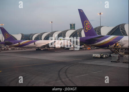Bangkok, Thailand, Asia, Airplanes at Suvarnabhumi Airport