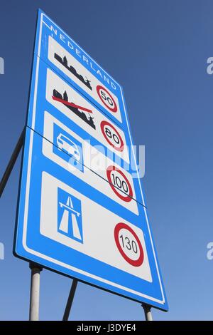 Dutch Road Sign: General Speed Limits Stock Photo - Alamy