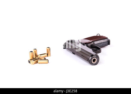 The Makarov pistol or PM is a semi-automatic pistol from. Created by Nikolay Fyodorovich Makarov. Became the Soviet Union's standard military and poli Stock Photo