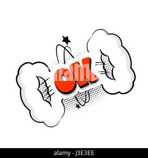 Comic book text bubble advertising ok Stock Vector