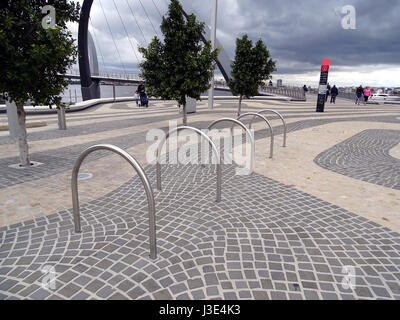 A vacant bicycle rack Stock Photo