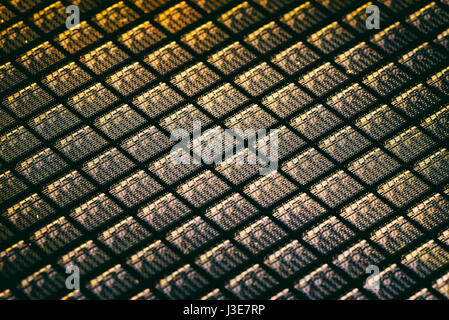 Detail of Silicon Wafer Containing Microchips Stock Photo