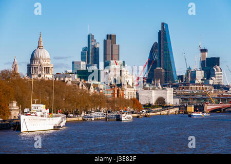 City of London seen from Waterloo Bridge on a sunny day Stock Photo