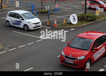 Young driver training centre for under-age drivers (11-17 years) sited at Bluewater Shopping Centre, Dartford, Kent, England Stock Photo