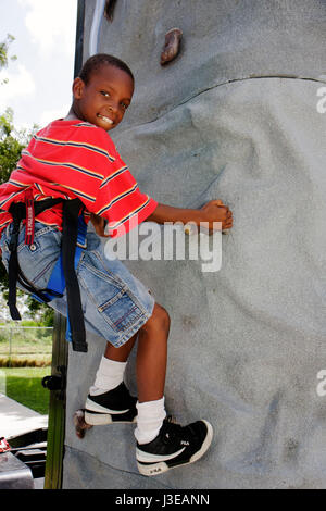 Miami Florida,Homestead,Robey George Park,Outreach Picnic,Drug Free Youth In Town DFYIT club,anti-addiction program nonprofit organization,Black boy b Stock Photo