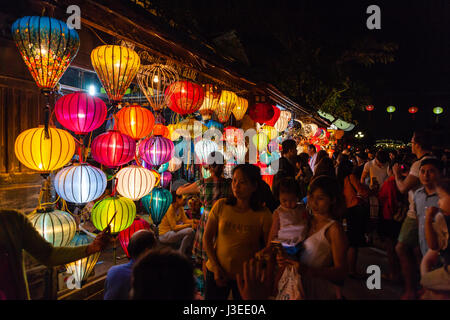 Hoi An, Vietnam - march 11 2017: shops selling colorful traditional Vietnam lanterns are very characteristic of this city Stock Photo