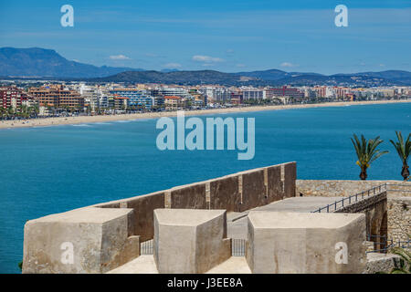 Long shot of infinite flats along coastline in Spain Stock Photo