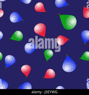 Colored Stratospheric Balloons Seamless Pattern Stock Vector