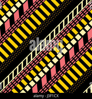 Retro color tribal seamless pattern. Fancy abstract geometric art print. Ethnic hipster ornamental lines backdrop. Stock Photo
