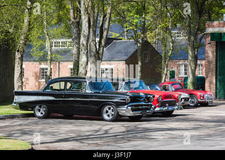 Classic Chevrolet american cars at Bicester Heritage Centre. Oxfordshire, England Stock Photo