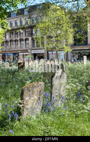 Old grave stones in the parish church of Saint Mary Magdalen, Oxford, Oxfordshire, England Stock Photo