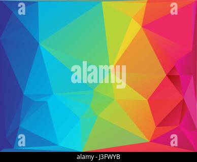 Abstract polygon spectrum background =-Differently sized triangular shape in full color spectrum Stock Vector