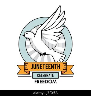 juneteenth day celebrate freedom pigeon liberty symbol Stock Vector