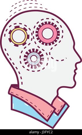 color silhouette head with heart inside Stock Vector Image & Art - Alamy