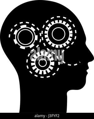contour silhouette head with heart inside Stock Vector Image & Art - Alamy