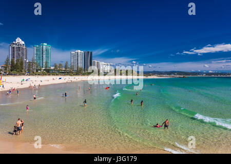COOLANGATTA, AUS - MAY 01 2017, Coolangatta beach and Rainbow Bay, Gold Coast, Queensland, Australia