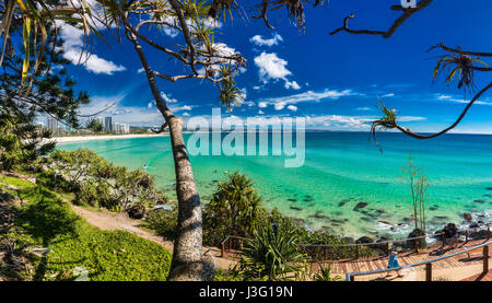 COOLANGATTA, AUS - MAY 01 2017, Coolangatta beach and Rainbow Bay, Gold Coast, Queensland, Australia