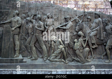 A relief at the Tiglachin (or Derg) Monument in Addis Ababa, Ethiopia. Stock Photo