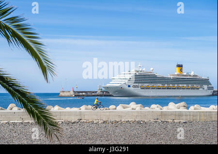 Cruise ship Costa Magica docked in the harbour at Funchal, Madeira. Stock Photo