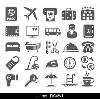Hotel icons set Stock Vector