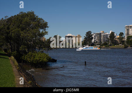 Brisbane, Australia: CityCat ferry crossing the Brisbane River at St Lucia Stock Photo