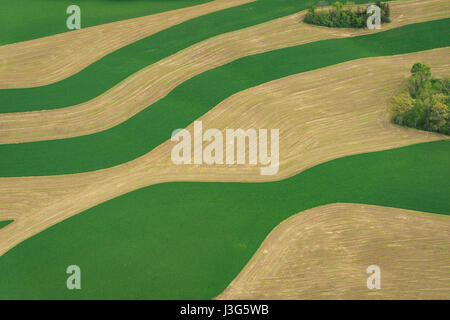 Aerial View Of Pattern Of Farm Field Stock Photo