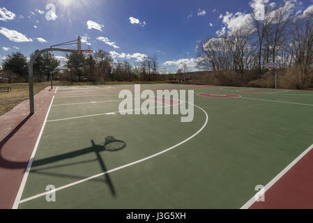 Empty Basketball Court Playground, New Jersey, USA Stock Photo