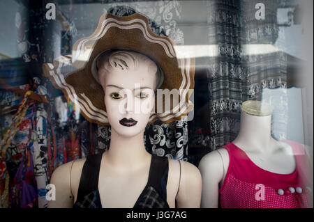female mannequin in a shop window in Portugal Stock Photo