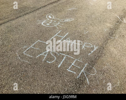 Easter graffiti on sidewalk. Stock Photo