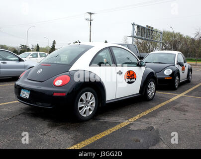 Best Buy Geek Squad Volkswagen Beetle. Roseville Minnesota MN USA Stock Photo