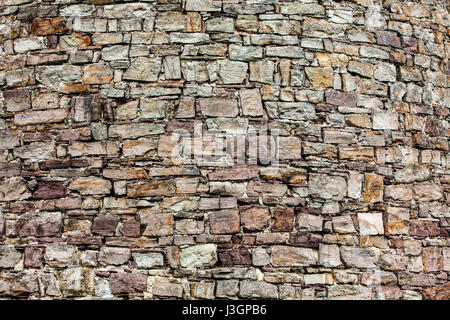 Old walls built with red sandstone from the Weserbergland, Krukenburg Castle, Helmarshausen, Bad Karlshafen, Hesse, Germany, Europe Stock Photo