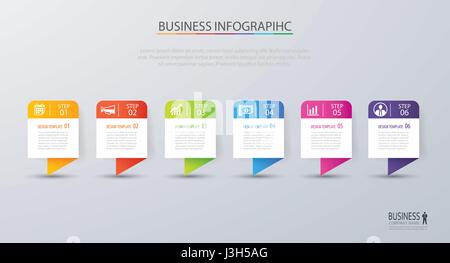 Infographic tab design vector and marketing template business. Can be used for workflow layout, diagram, annual report, web design. Business concept w Stock Vector