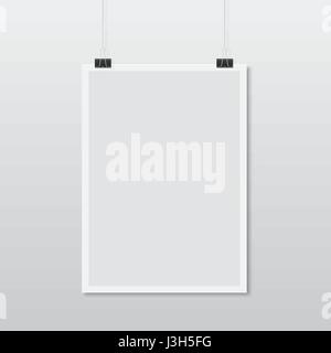 white paper hanging on background. Stock Vector