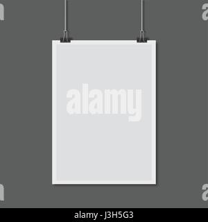 white paper hanging on background. Stock Vector