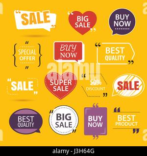 collection of premium promo sale stickers. Stock Vector