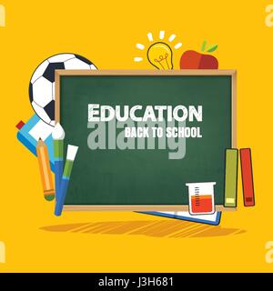 education banner and back to school background template Stock Vector