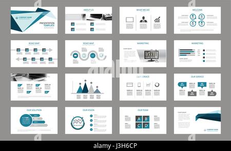Set of presentation template.Use in annual report, corporate, flyer, marketing Stock Vector