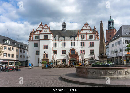 Das alte Rathaus am Marktplatz in Darmstadt,  Hessen, Deutschland | The old City Hall and Market Square in Darmstadt,  Hesse, Germany, Europe Stock Photo