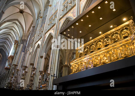 Europe, Germany, Cologne, the shrine of the Three Magi at the cathedral. Stock Photo