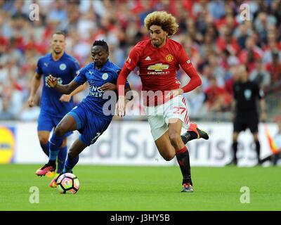 MAROUANE FELLAINI OF MANCHESTE LEICESTER CITY V MANCHESTER UN WEMBLEY STADIUM LONDON ENGLAND 07 August 2016 Stock Photo