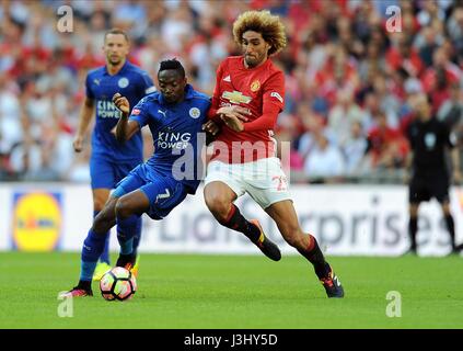 MAROUANE FELLAINI OF MANCHESTE LEICESTER CITY V MANCHESTER UN WEMBLEY STADIUM LONDON ENGLAND 07 August 2016 Stock Photo