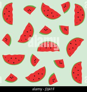 Seamless pattern with elements of watermelons Stock Vector