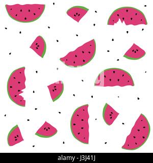 Seamless pattern with elements of watermelons Stock Vector