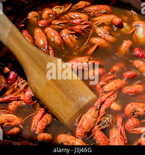 A New Orleans style crawfish boil. Stock Photo