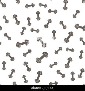 Metallic Dumbell Seamless Background Stock Vector