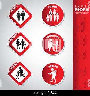 label people  Stock Vector