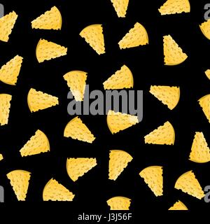 Cheese Slices Seamless Pattern Stock Vector