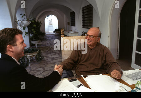 Bettino Craxi, former Prime Minister of Italy, at his villa in Hammamet, Tunisia, where he fled in 1994, to escape sentencing in Italy for corruption crimes.  Craxi died on 19 January 2000 in Tunisia due to complications from diabetes. Stock Photo