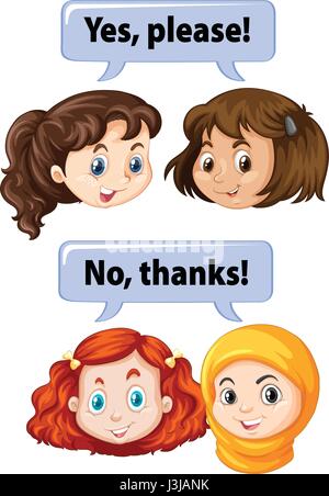 Kids with manner expressions illustration Stock Vector
